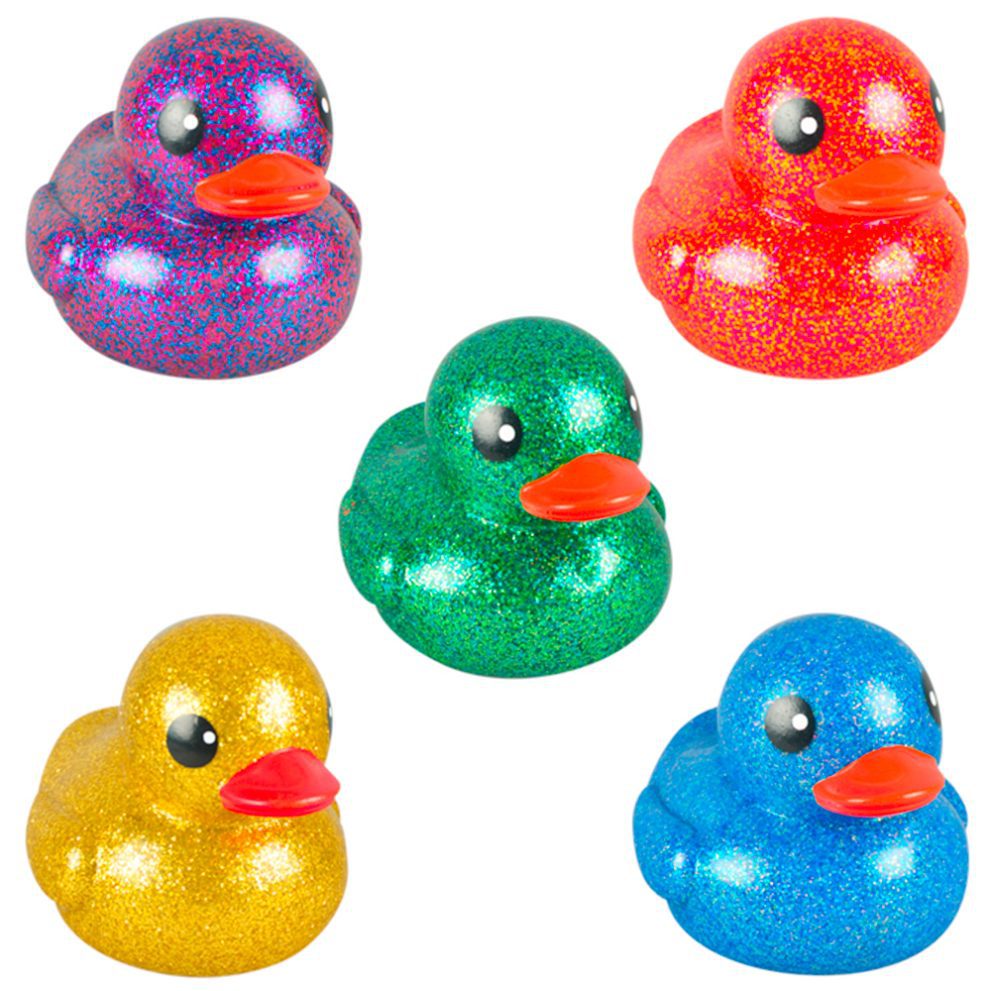 6” RUBBER GLITTER DUCKS 12 CT Coast to Coast Entertainment
